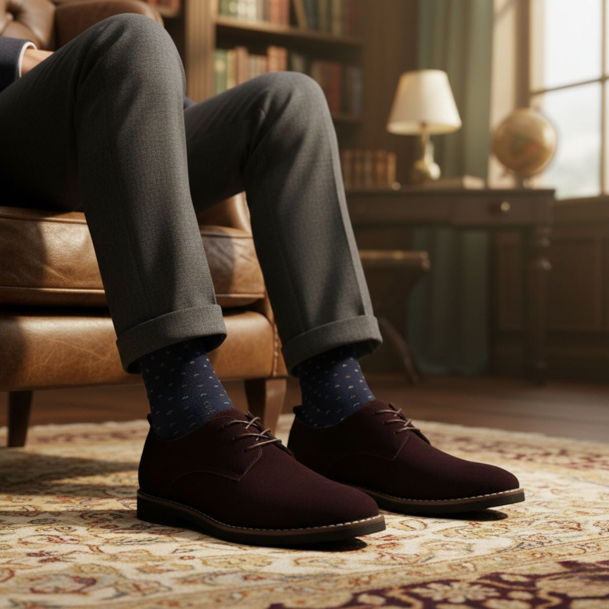 Luksusowe eleganckie zamszowe buty wizytowe męskie Milan