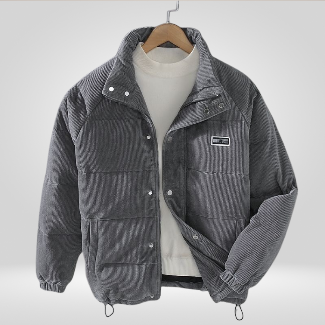 Męski Płaszcz Zimowy | Luźny Krój Z Pełnym Zamkiem Jesień Zima Odzież