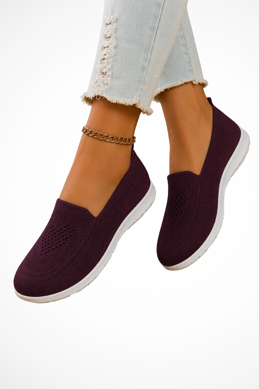 Damskie Sneakersy Ortopedyczne Wsuwane Z Dzianiny