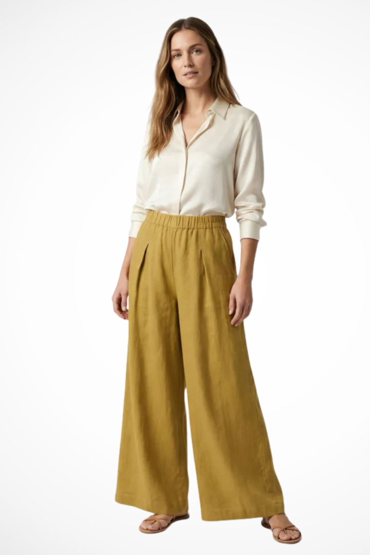 Damskie Geplooide Szerokie Spodnie Cropped