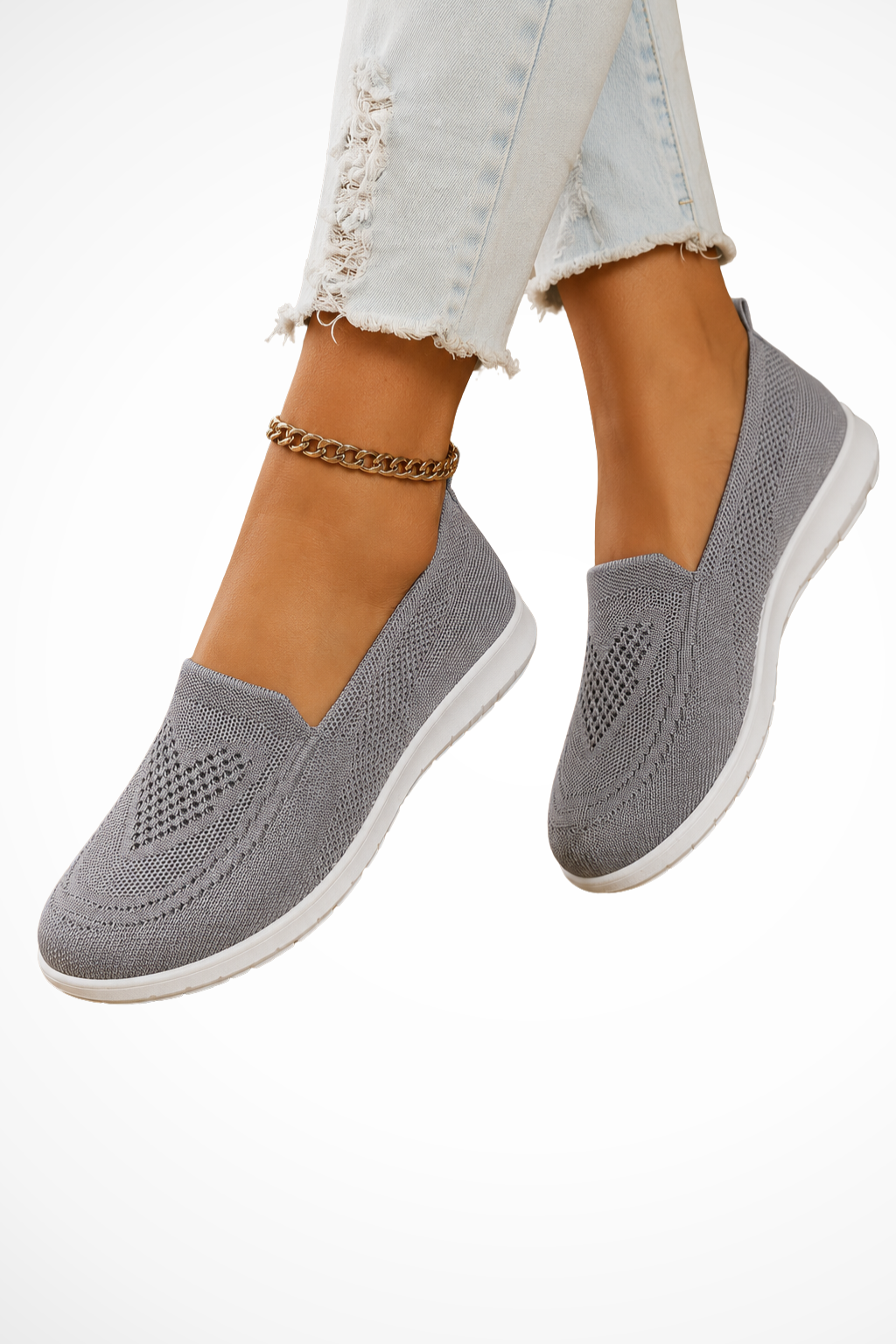 Damskie Sneakersy Ortopedyczne Wsuwane Z Dzianiny