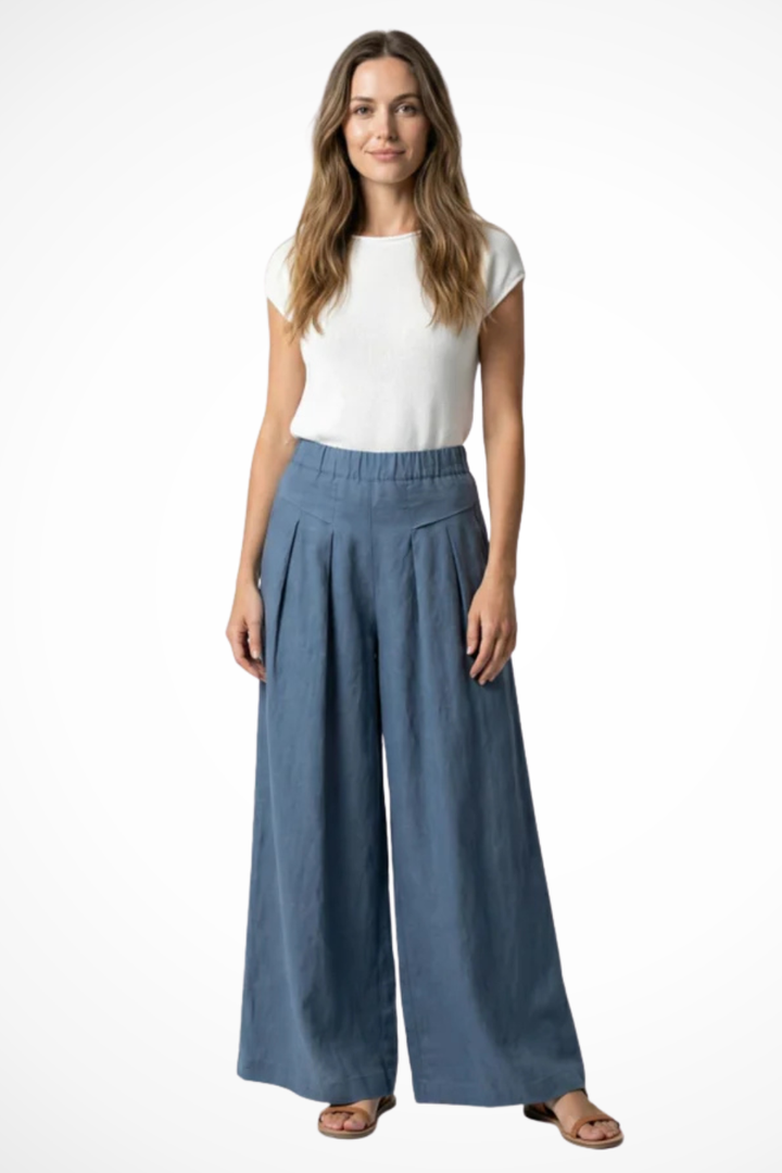 Damskie Geplooide Szerokie Spodnie Cropped