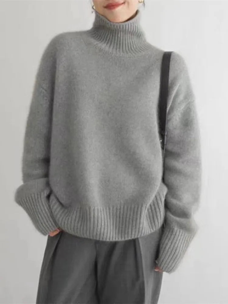 Damski Sweter z Golfem | Elegancki Model na Chłodniejsze Dni Alicja