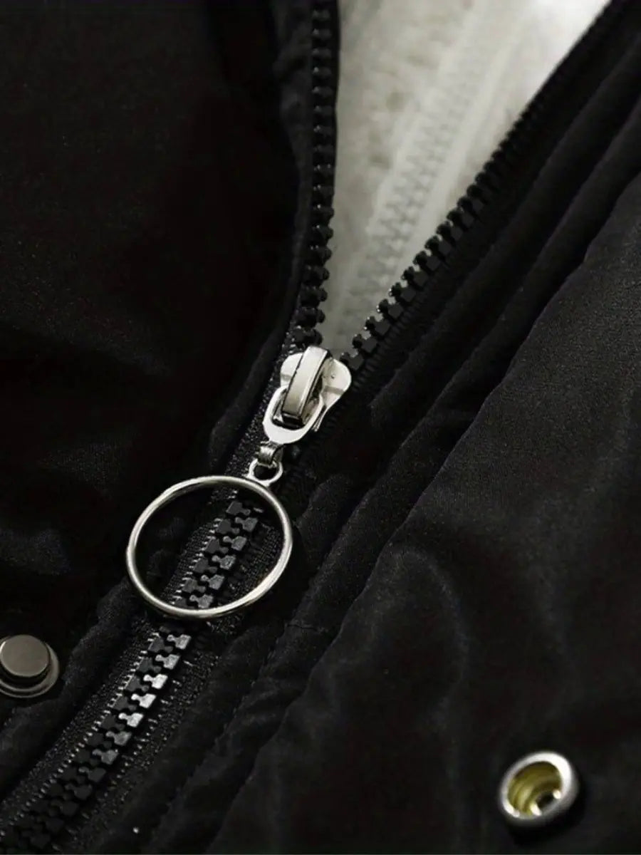 Damska Kurtka Zimowa | Pikowany Model z Kapturem na Chłodne Dni