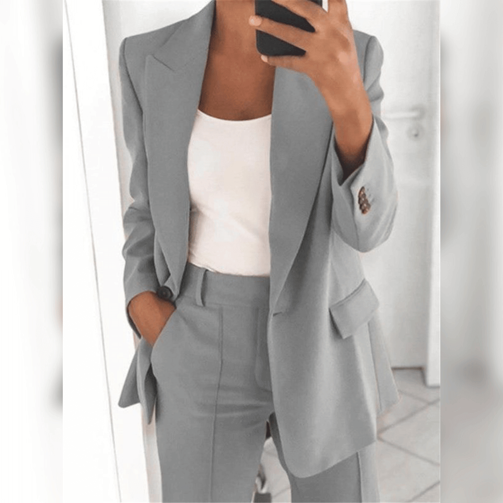 Damski Garnitur Dwuczęściowy | Elegancki Model do Pracy i na Okazje