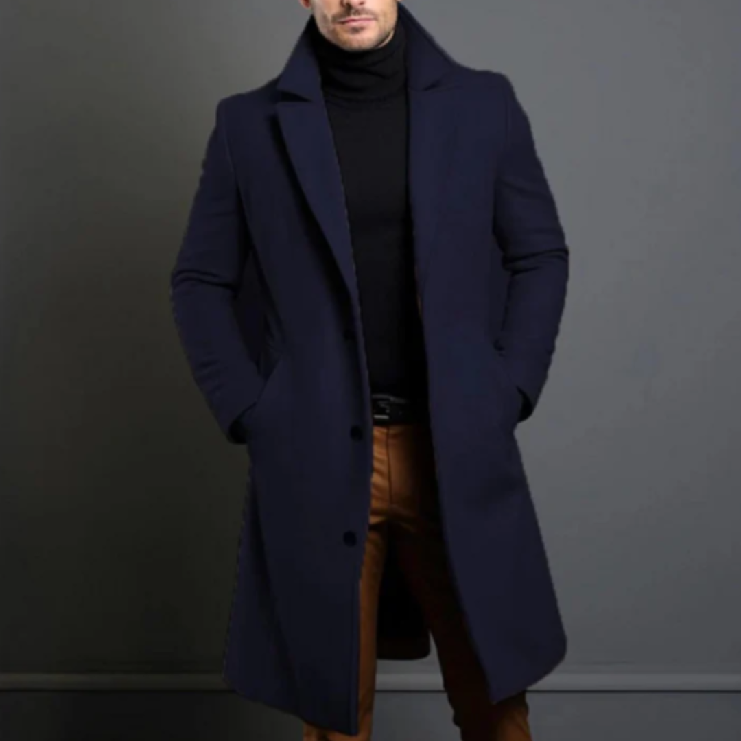 Elegancki Wełniany Płaszcz Zimowy Belmont | Klasyczny Męski Krój