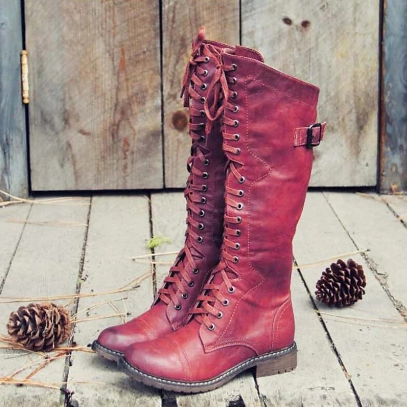 Damskie Wysokie Kozaki Sznurowane | Uniwersalny Model na Chłodne Dni