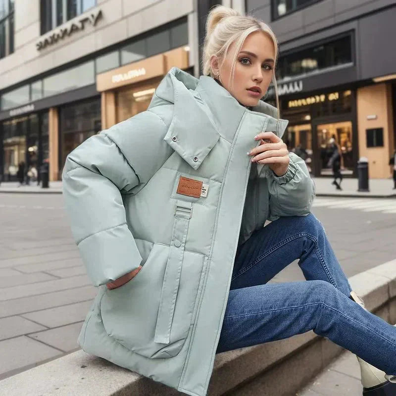 Damska kurtka pikowana | Oversize z wysokim kołnierzem