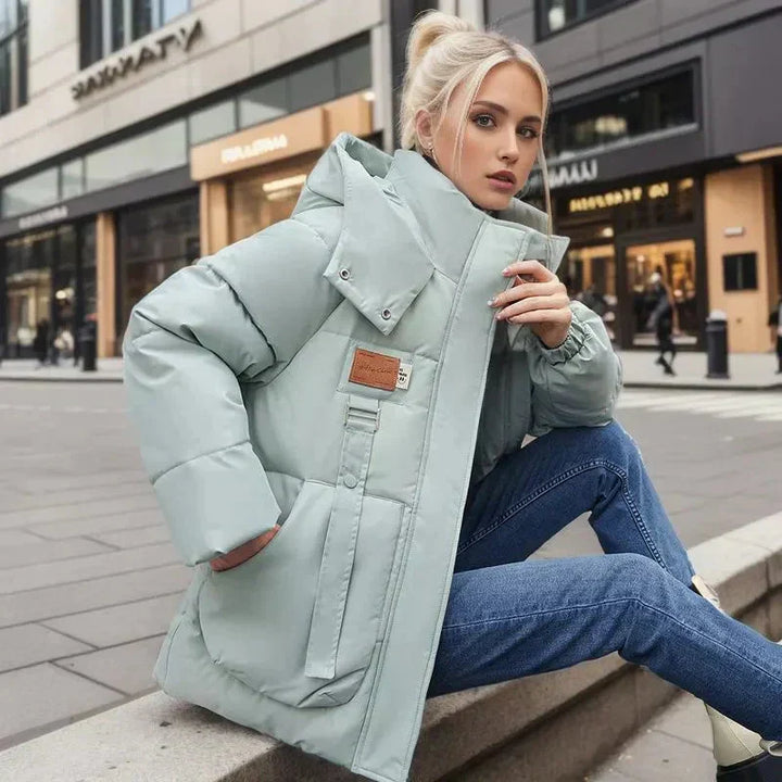 Damska kurtka pikowana | Oversize z wysokim kołnierzem