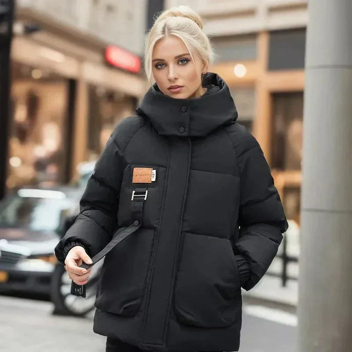 Damska kurtka pikowana | Oversize z wysokim kołnierzem
