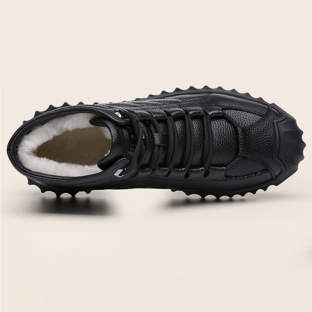 Ocieplane Męskie Sneakersy Skórzane na Zimę | Model Kamil