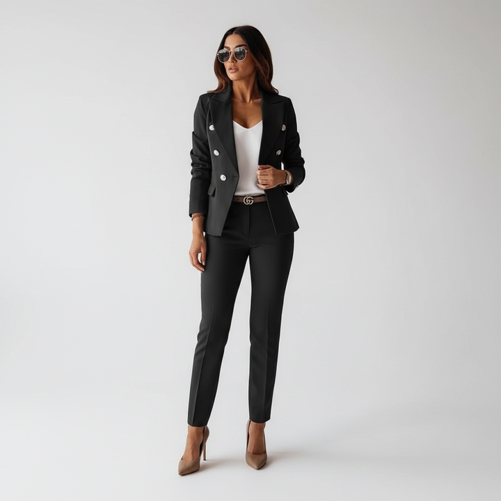 Damski Komplet Żakiet I Spodnie Slim Fit