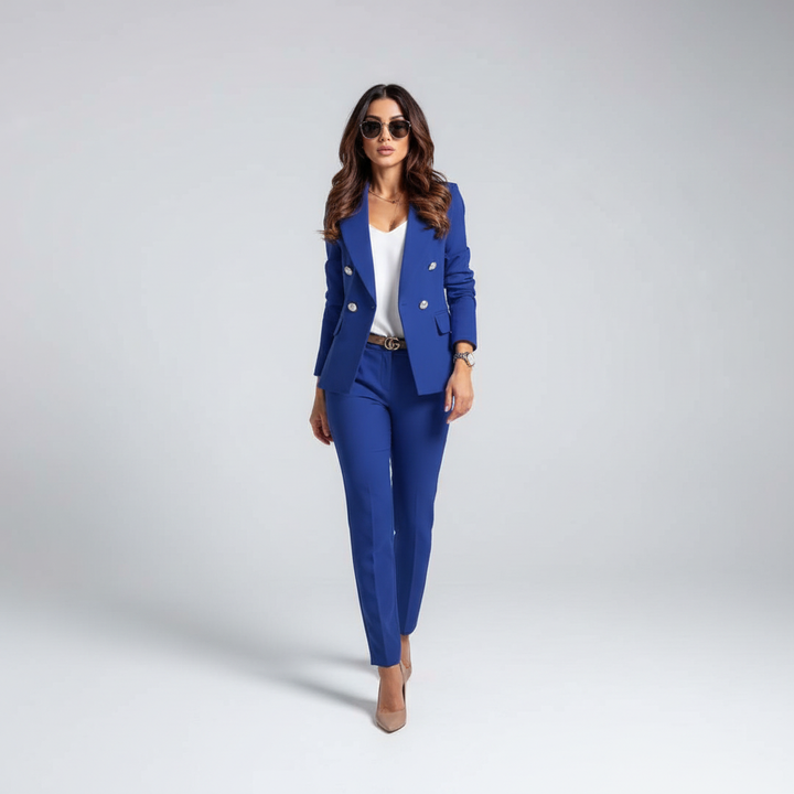 Damski Komplet Żakiet I Spodnie Slim Fit