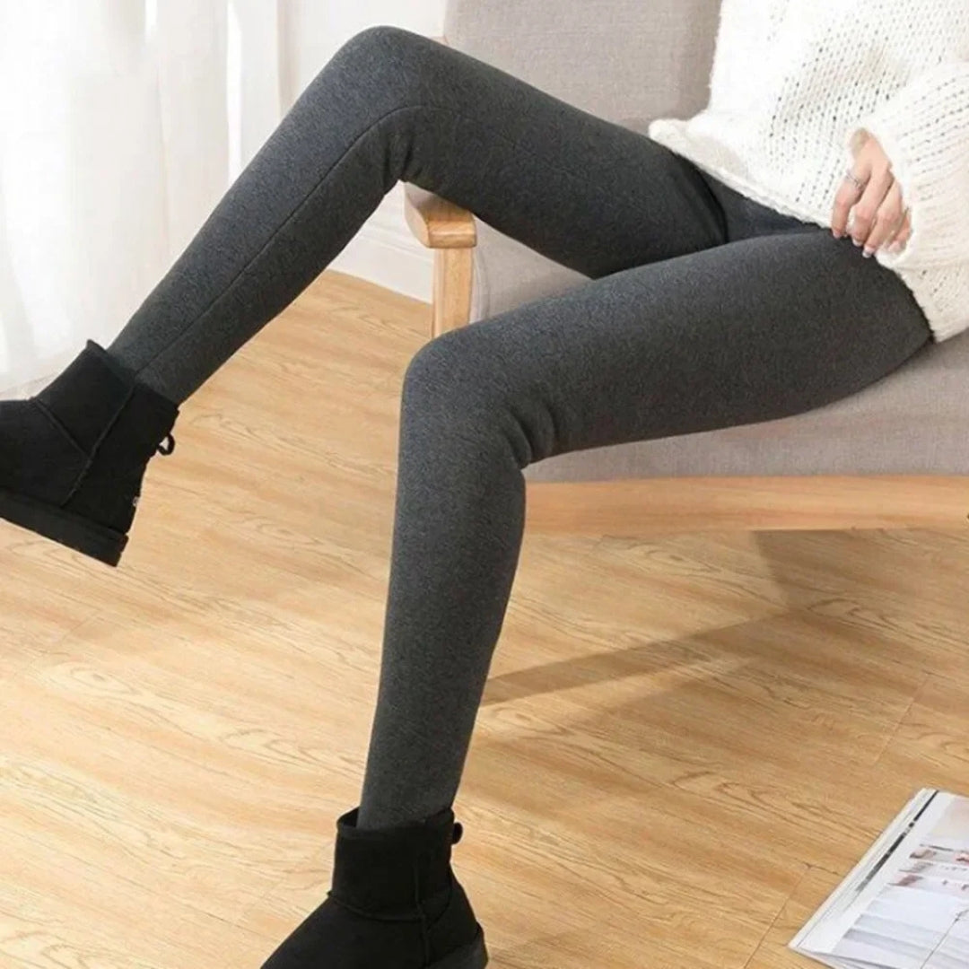 Damskie legginsy | Ocieplane dopasowane z elastycznym pasem