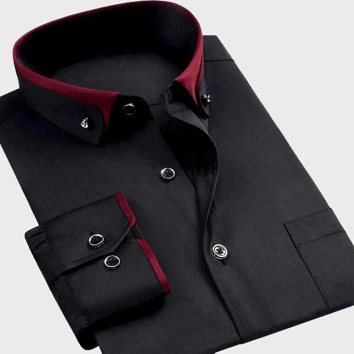 Elegancka Koszula Męska z Kontrastowym Kołnierzem | Adam