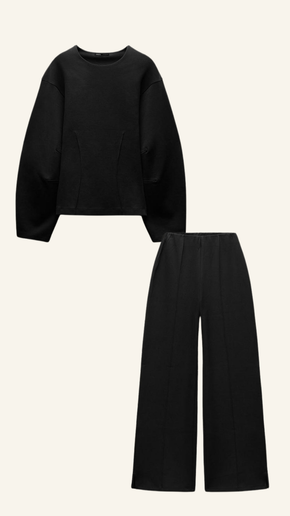 Damski komplet dwuczesciowy o kroju oversize, kolor czarny