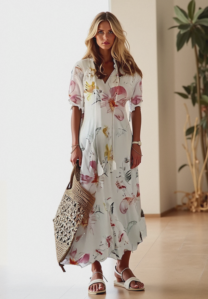 Kobiety Sukienka Maxi | Dekolt W Serek