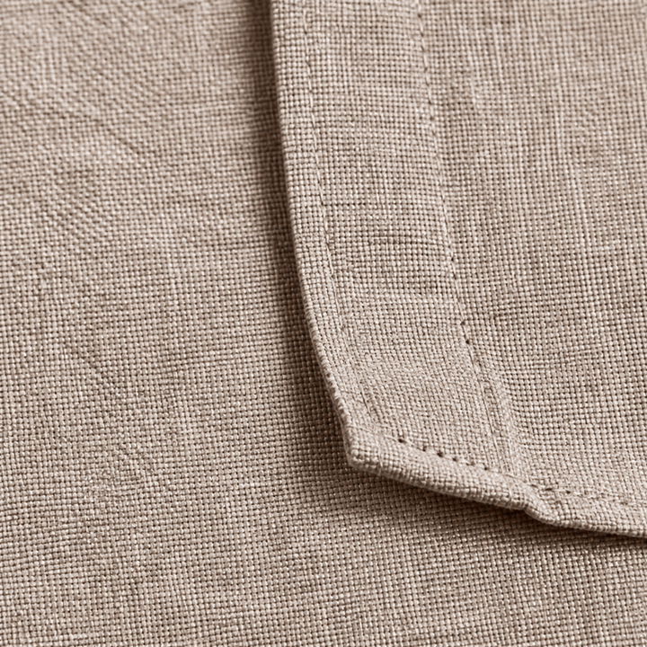 Męska lniana koszula Khaki – detal materiału