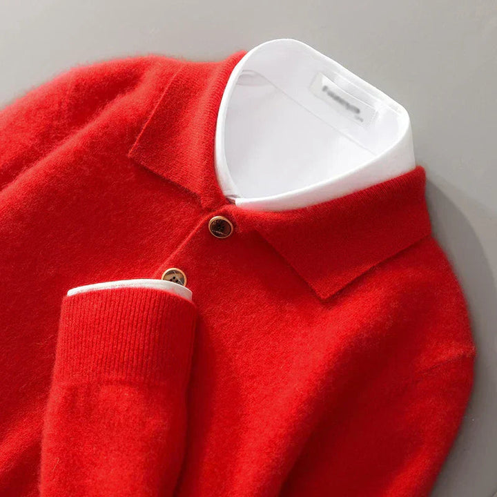 Męski Sweter z Kołnierzykiem | Klasyczny Model na Chłodne Dni