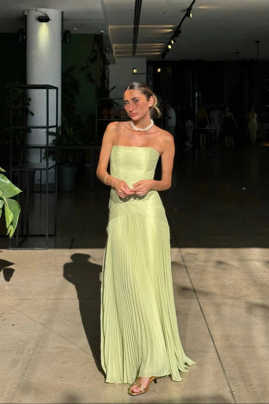 Plisowana Sukienka Maxi