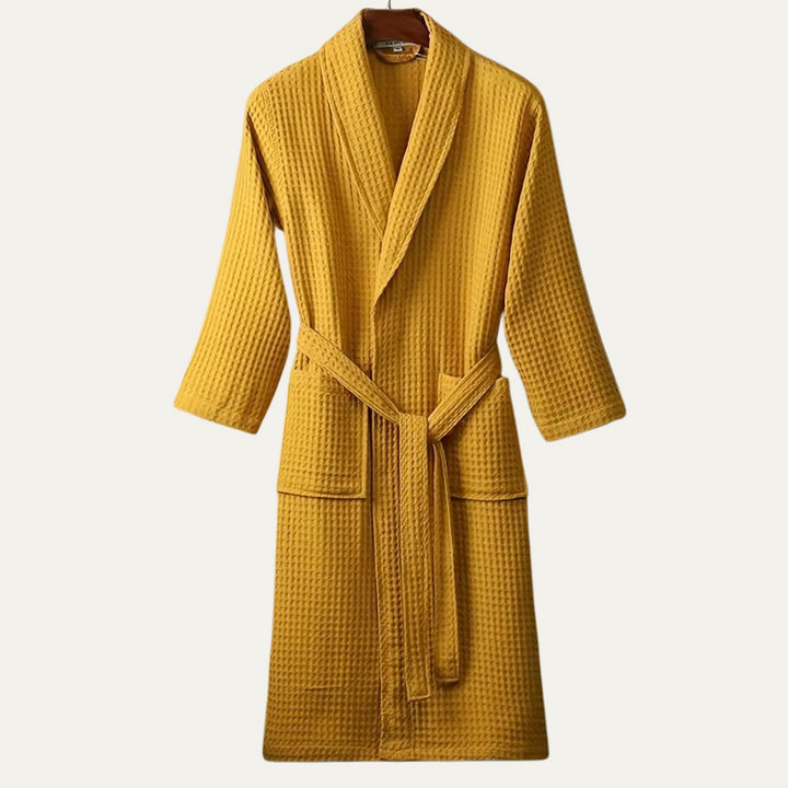 Szlafrok Męski Eastbourne Cotton Waffle | Lekki Szlafrok z Paskiem