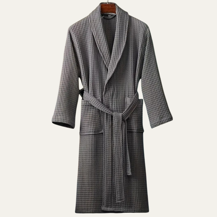 Szlafrok Męski Eastbourne Cotton Waffle | Lekki Szlafrok z Paskiem