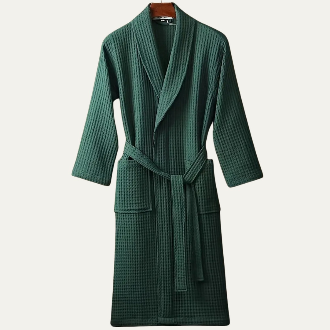 Szlafrok Męski Eastbourne Cotton Waffle | Lekki Szlafrok z Paskiem