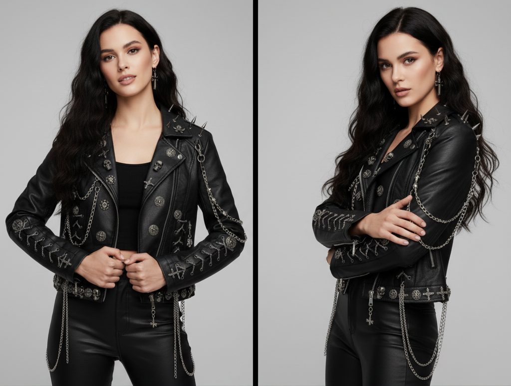 Kurtka unisex motocyklowa | Asymetryczne zapięcie