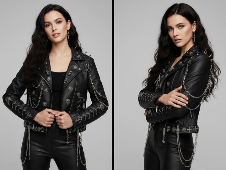 Kurtka unisex motocyklowa | Asymetryczne zapięcie