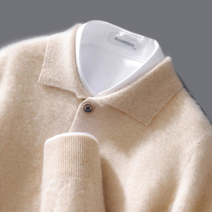Męski Sweter z Kołnierzykiem | Klasyczny Model na Chłodne Dni