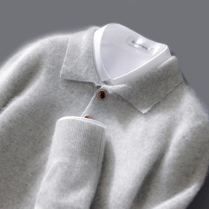 Męski Sweter z Kołnierzykiem | Klasyczny Model na Chłodne Dni