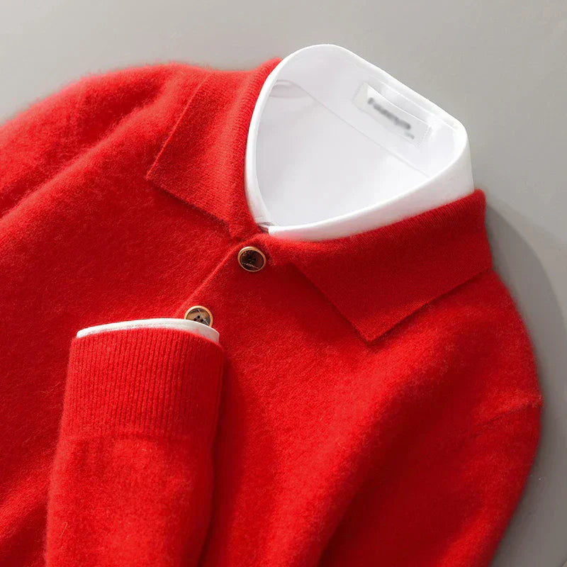 Męski Sweter z Kołnierzykiem | Klasyczny Model na Chłodne Dni