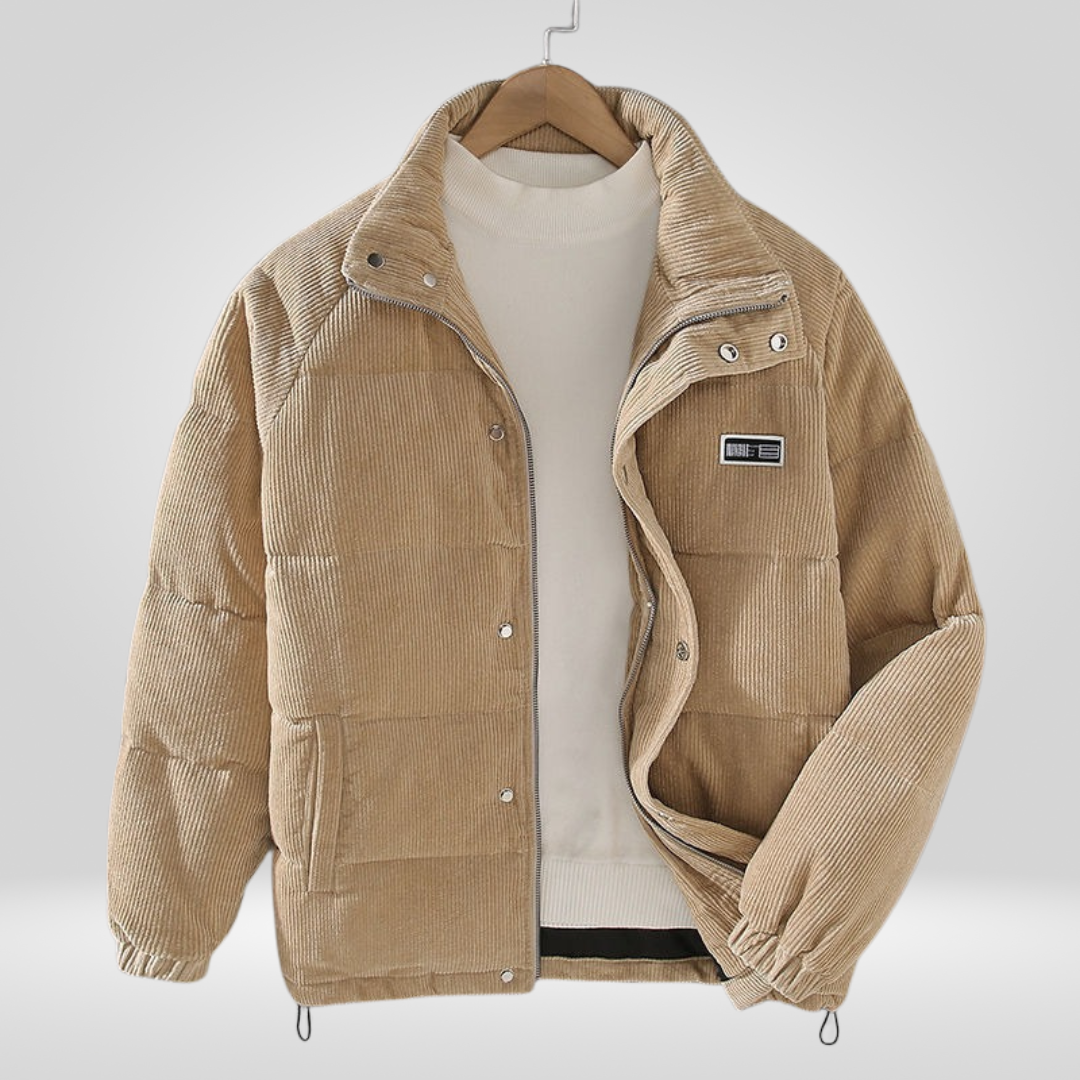 Męski Płaszcz Zimowy | Luźny Krój Z Pełnym Zamkiem Jesień Zima Odzież