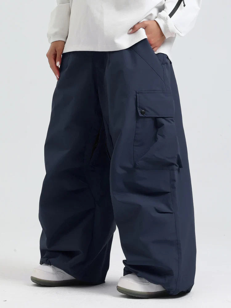 Unisex spodnie snowboardowe | Luźny zimowy krój cargo