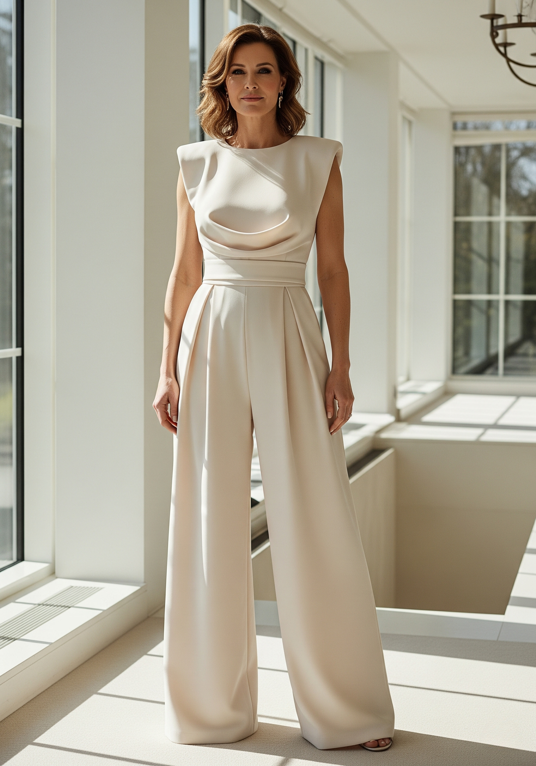 Pauline | Kombinezon Damski Elegancki Szerokie Nogawki