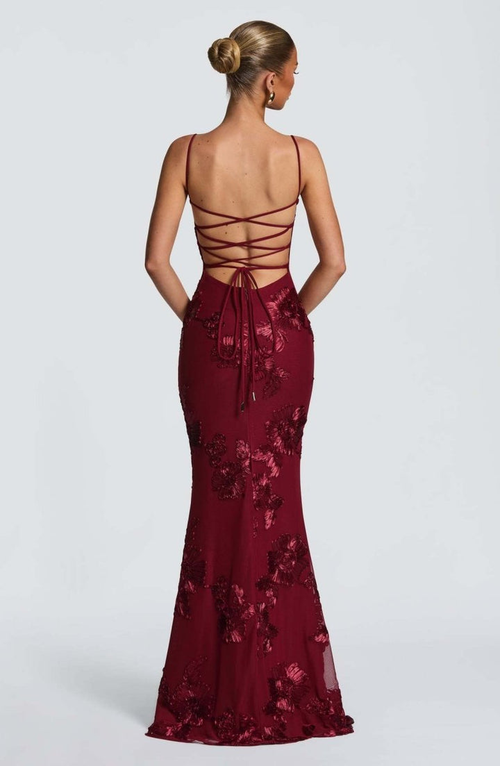 Wieczorowa Sukienka Maxi W Kwiaty
