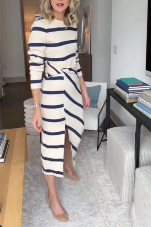 Kobiety Sukienka Midi | Długi rękaw krój